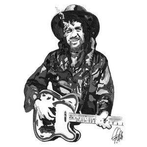 Waylon Jennings Singer Country Music Guitar Poster Print Wall Art 18x24